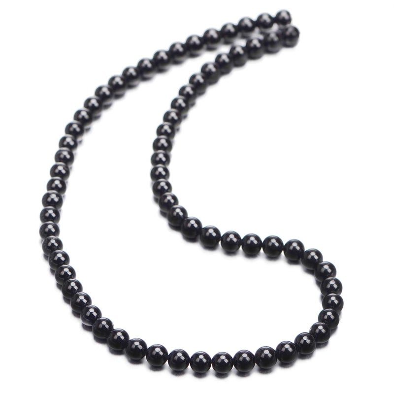 AD BEADS Natural Black Tourmaline Gemstone Round Beads 15.5â€œ A Grad (6mm) - Image 2